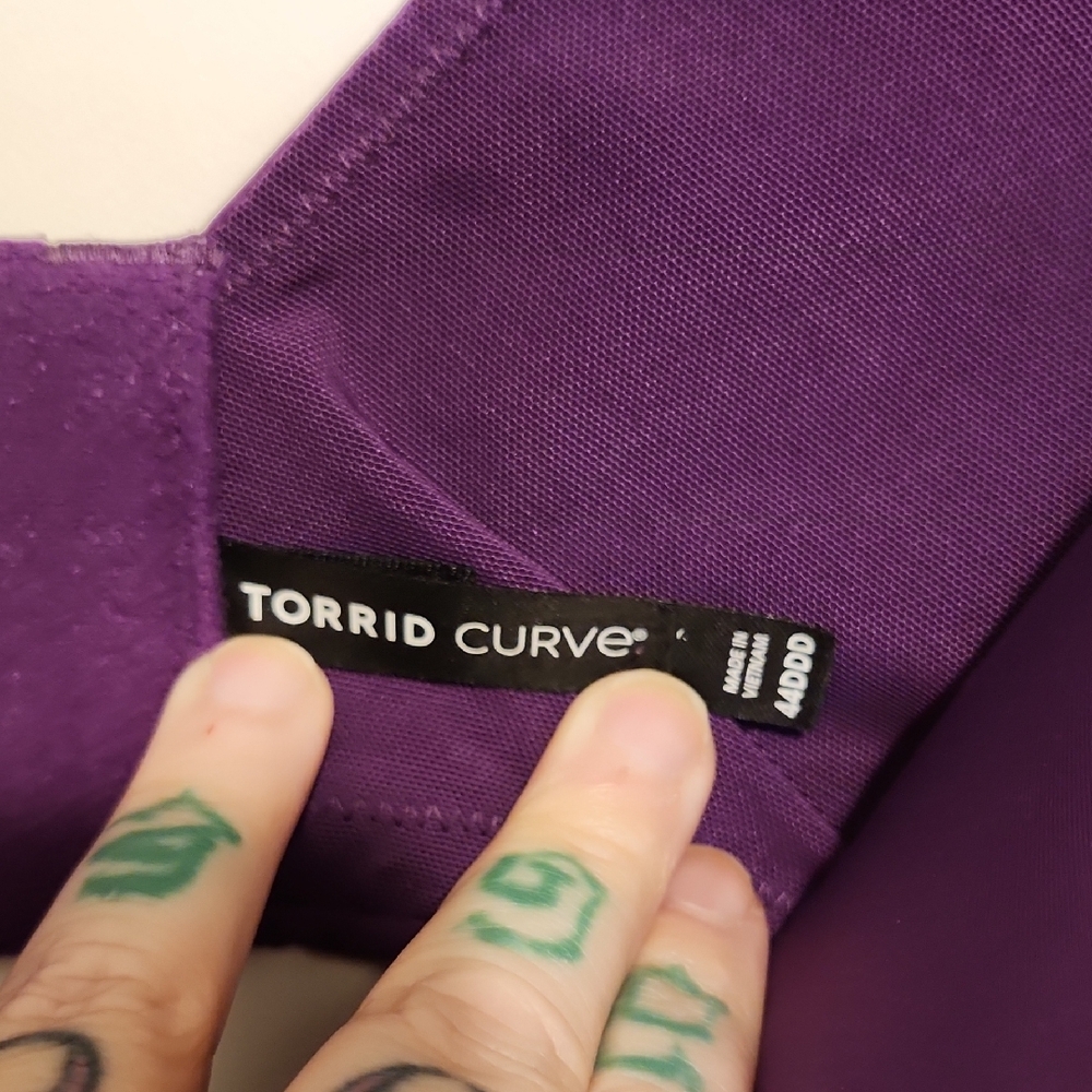 🔥Torrid Curve 360° Back Smoothing Wire Free Push Up Plunge Purple Dream Bra - Picture 2 of 3